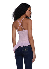 Flirty Attitude Lace Top - Pink