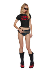 Cute Boy Tears Graphic Tee - Black