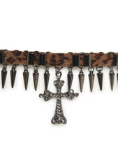 Leopard Cross Necklace