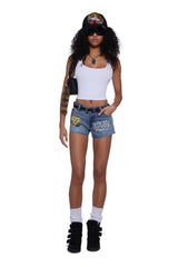 Butterflies Denim Shorts
