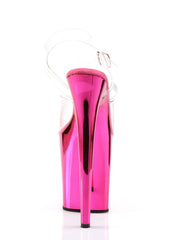 Flamingo-808 Platform Ankle Strap Sandals-Hot Pink Chrome
