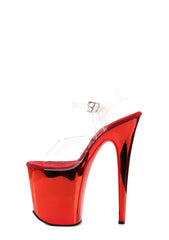 Flamingo-808 Platform Ankle Strap Sandals-Red Chrome