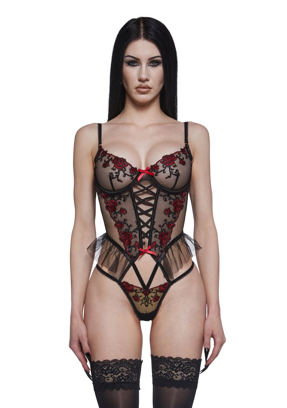 Blossom Beauty Peplum Lingerie Set