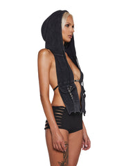 Signal Halter Top With Hood