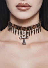 Leopard Cross Necklace