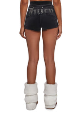 Solid Hot Shorts With Ombre Hotfix