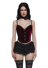 Covet You Corset Top - Burgundy