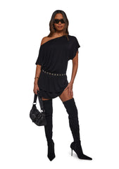 Club Time Off The Shoulder Dress - Black