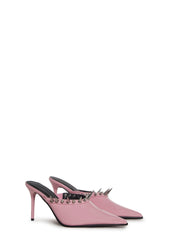 On Your Toes Spiked Mules - Pink