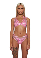 Think Pink Rhinestone 2-Piece Shorts Set - Pink