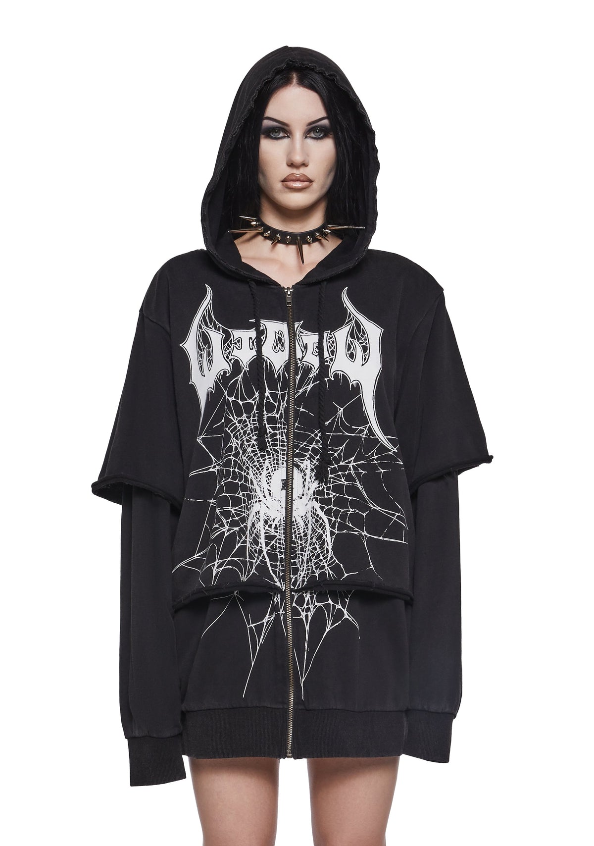 Looming Goth Zip-Up Hoodie
