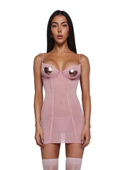 Heart of Metals Chemise Set - Pink