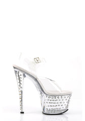 Stardust-708 Platform Ankle Strap Sandals-Clear