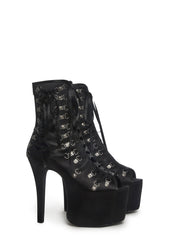 Glamtopia Lace -Up Platform Heels