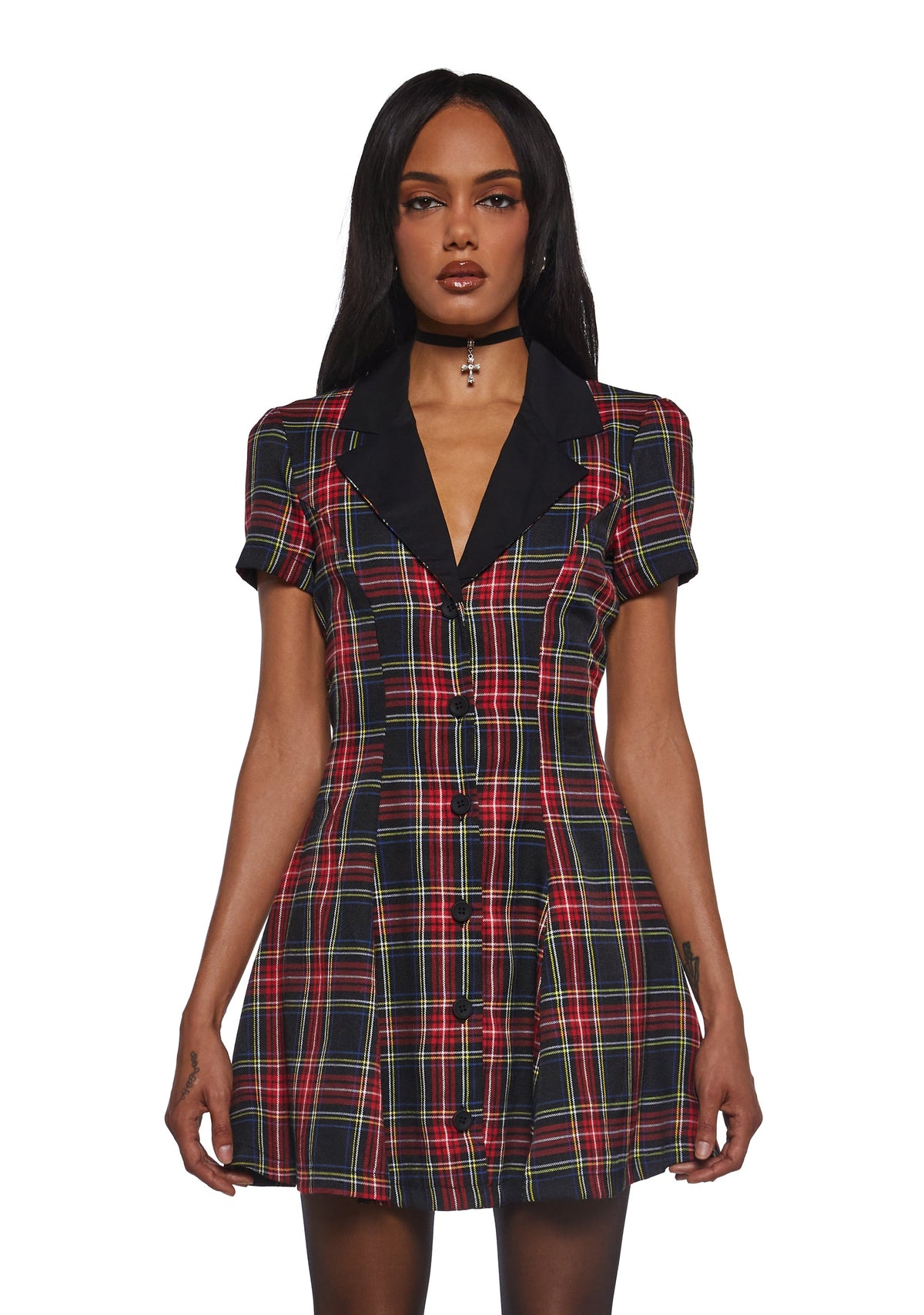 Devil You Don't Exist Plaid Dress