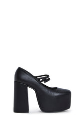 Macabre Meetup Platform Mary Janes - Black
