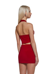 Chart Topper Skirt Set - Red