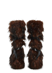Wild Instincts Faux Fur Boots - Chocolate