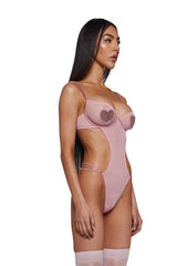 Heart Of Metals Mesh Teddy - Pink