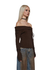 Deep Thoughts Long Sleeve Top - Brown