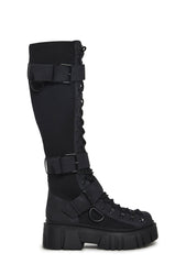 Low Traitor Knee High Boots - Black
