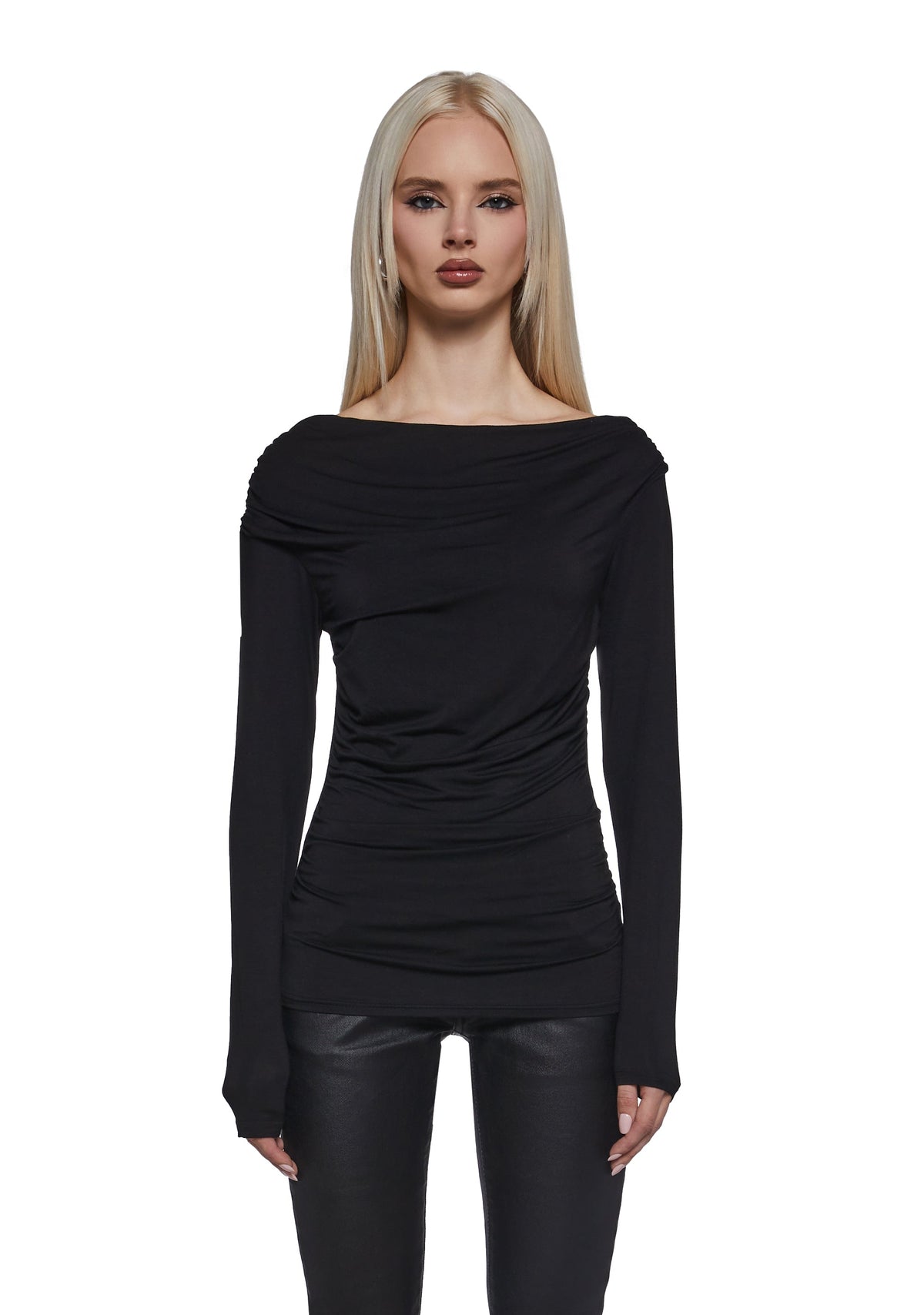 Step Up Long Sleeve Top - Black