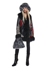 Arctic Noir Faux Fur Bag And Hat Set