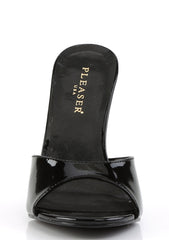 Classique-01 Peep Toe Slides-Black