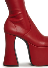 Retro Party Stretch Boots - Red
