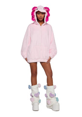 Axolotl Faux Fur Hoodie