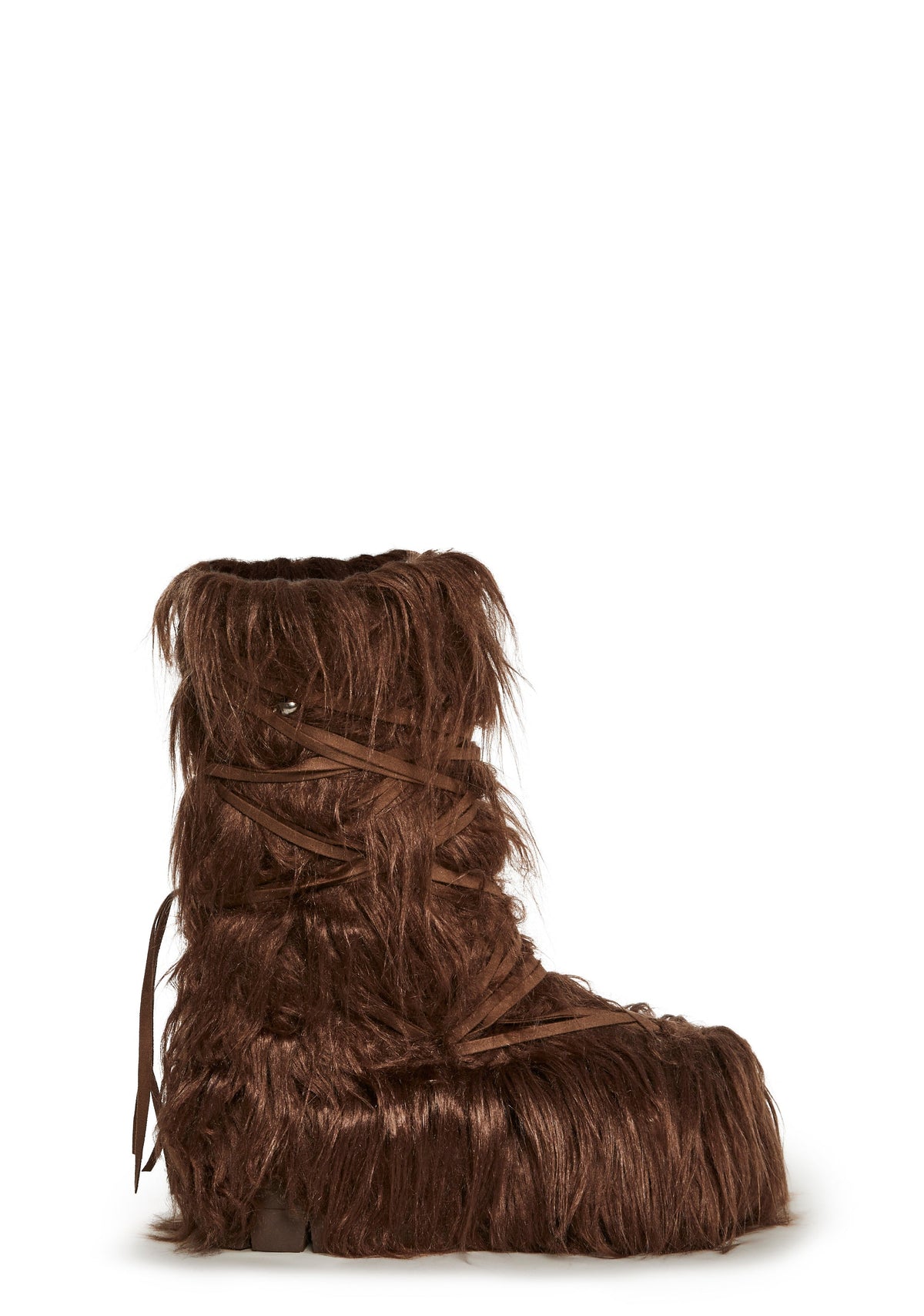 Warp Faux Fur Boots - Brown