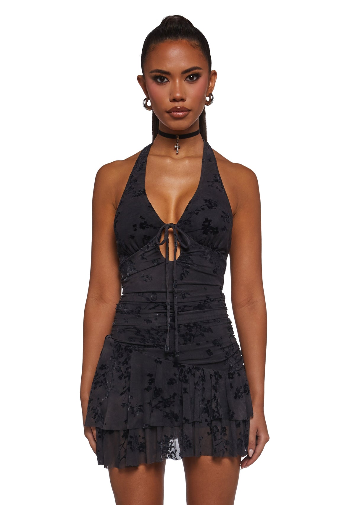New Reign Halter Dress - Black