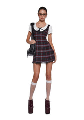 Dark Academia Plaid Dress