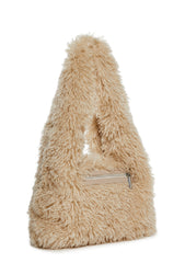 Cutie Heart Faux Fur Shoulder Bag