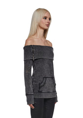 Style Off Washed Off The Shoulder Sweater