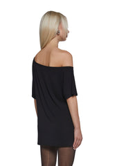 Flirting Over Oversized Tee - Black