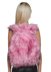 Rosy Roam Faux Fur Backpack - Pink
