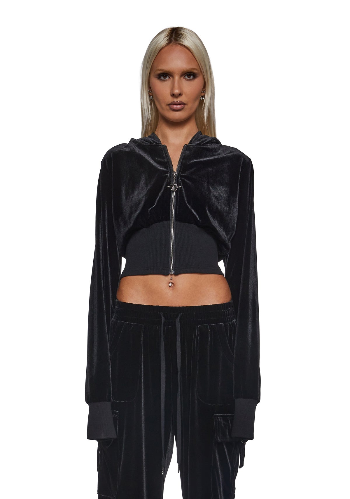 Ego Velour Corsetted Sweatshirt