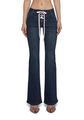 Talia Low Rise Jeans - Lace Up