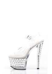 Stardust-708 Platform Ankle Strap Sandals-Clear