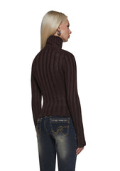 Tara Vegan Leather Knit Sweater
