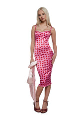 Loyal Maneater Midi Dress - Pink
