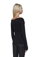 Step Up Long Sleeve Top - Black