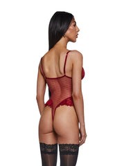 Wild Embrace Lace Bodysuit - Red
