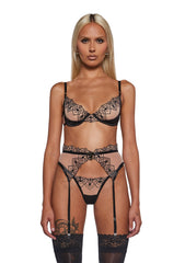 Playboy Bunny Kiss 3-Piece Garter Short Set