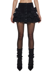 Cheerful Charm Mini Skirt - Black