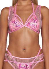 Think Pink Rhinestone 2-Piece Shorts Set - Pink