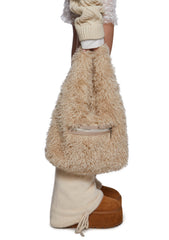 Cutie Heart Faux Fur Shoulder Bag