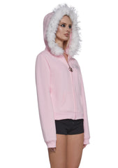 Faux Fur Trimmed Hoodie