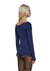 Step Up Long Sleeve Top - Blue